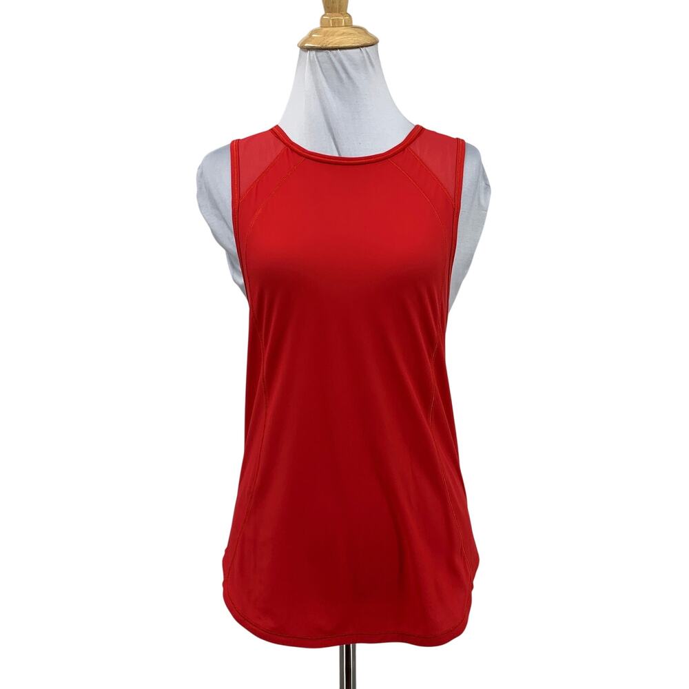 Lululemon Tank Top Womens 4 Poppy Sculpt Cutout Back Mesh Panels Active Training